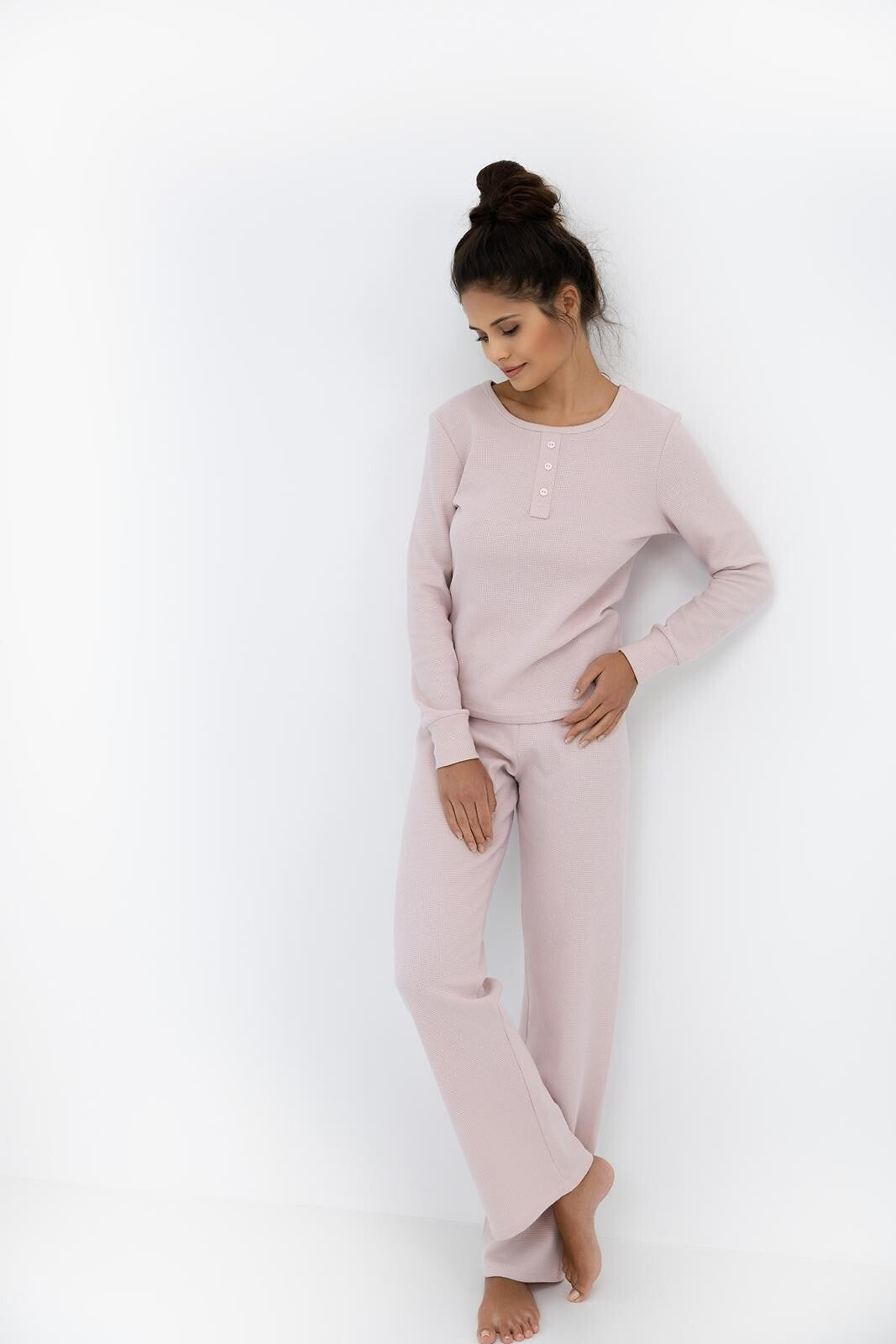 Pigiama donna in cotone con lavorazione a nido d’ape arlette