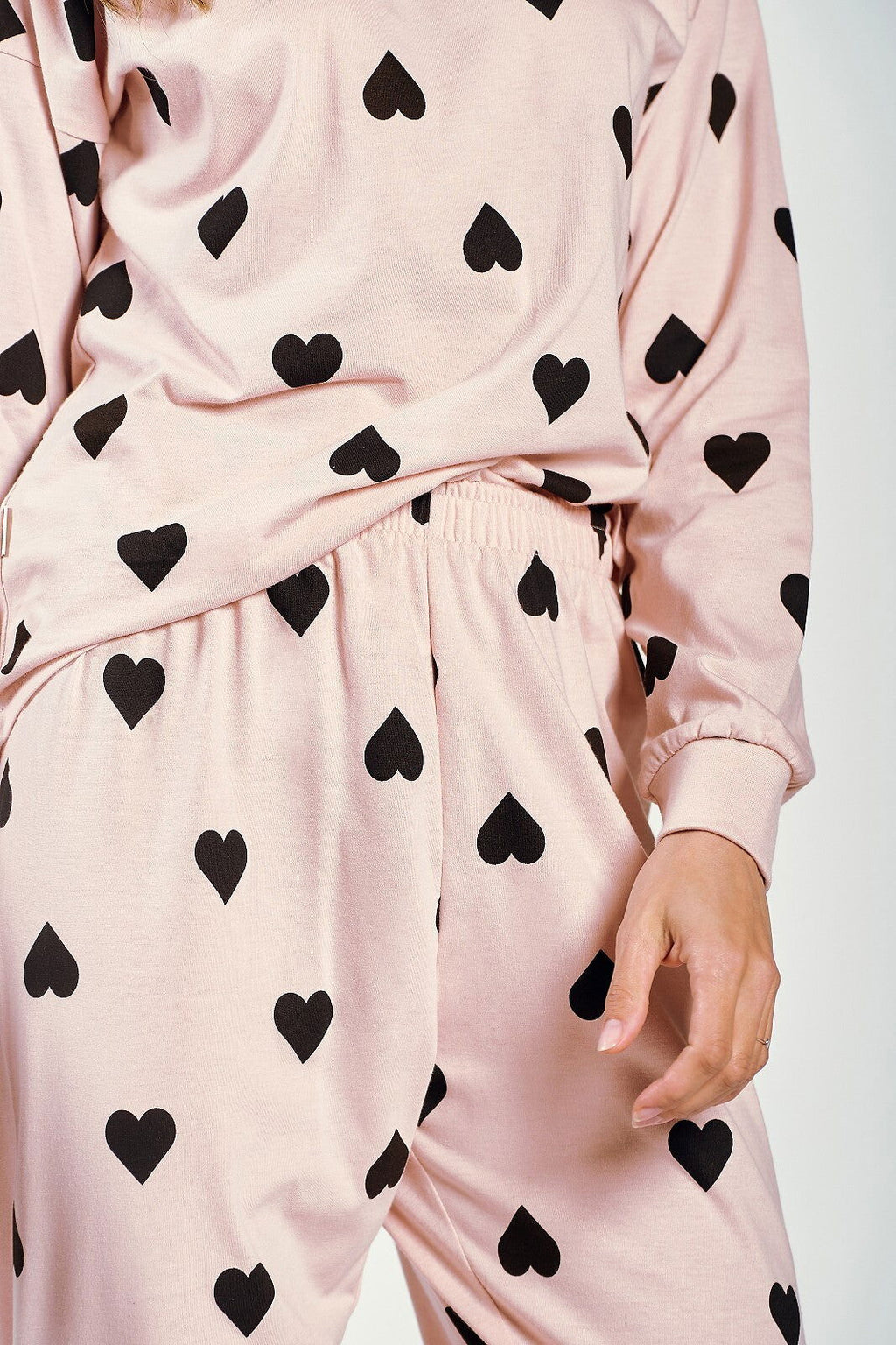 Pigiama donna in cotone con stampa cuori - hannah