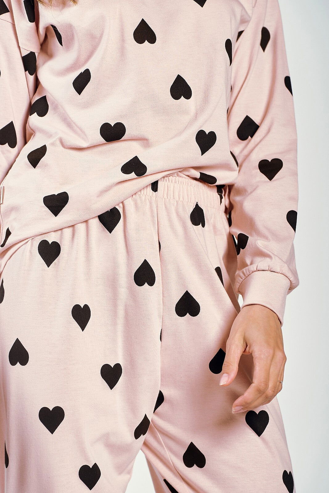 Pigiama donna in cotone con stampa cuori - hannah