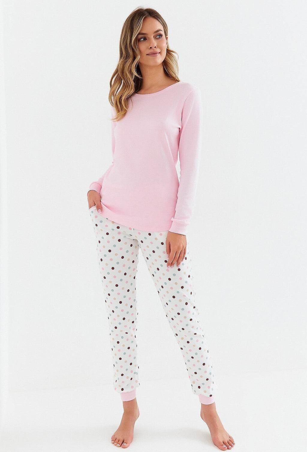 Pigiama donna in cotone interlock paula rosa 433