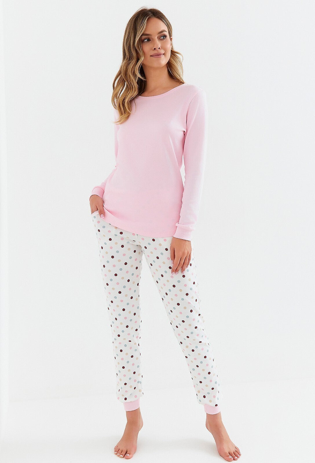 Pigiama donna in cotone interlock paula rosa 433