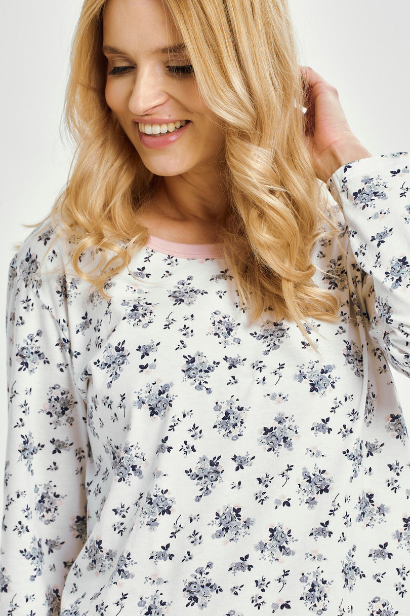 Pigiama donna lungo in 100% cotone | martina - 3451