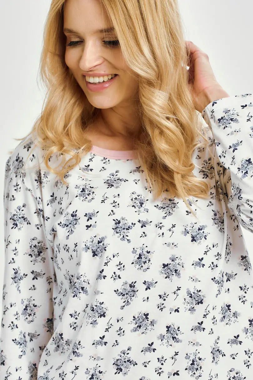 Pigiama donna lungo in 100% cotone | martina - 3451