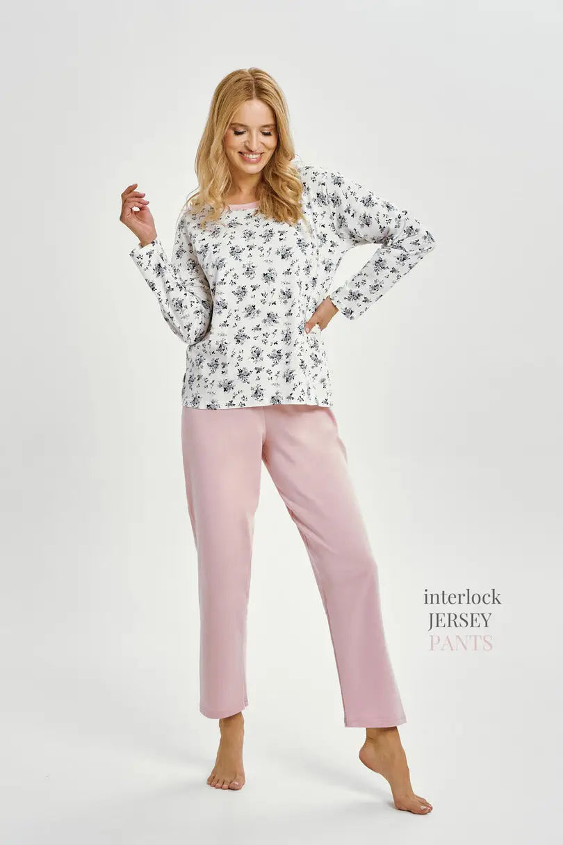 Pigiama donna lungo in 100% cotone | martina - 3451