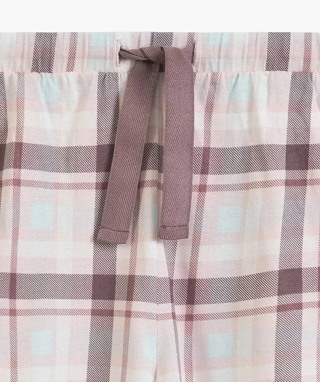 Pigiama da donna in modal e cotone con shorts a quadri