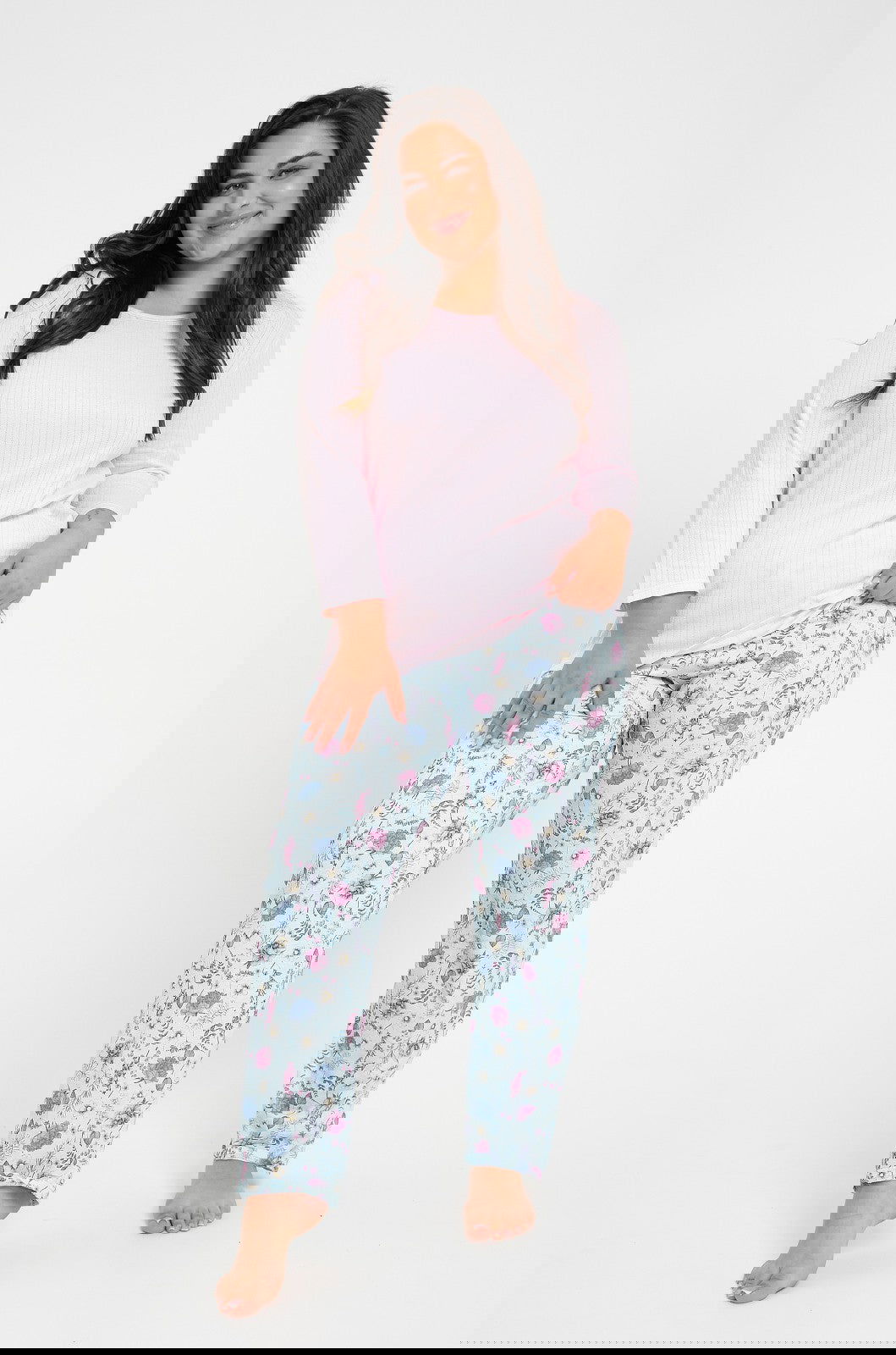 Pigiama donna in puro cotone - amora - plus sizes