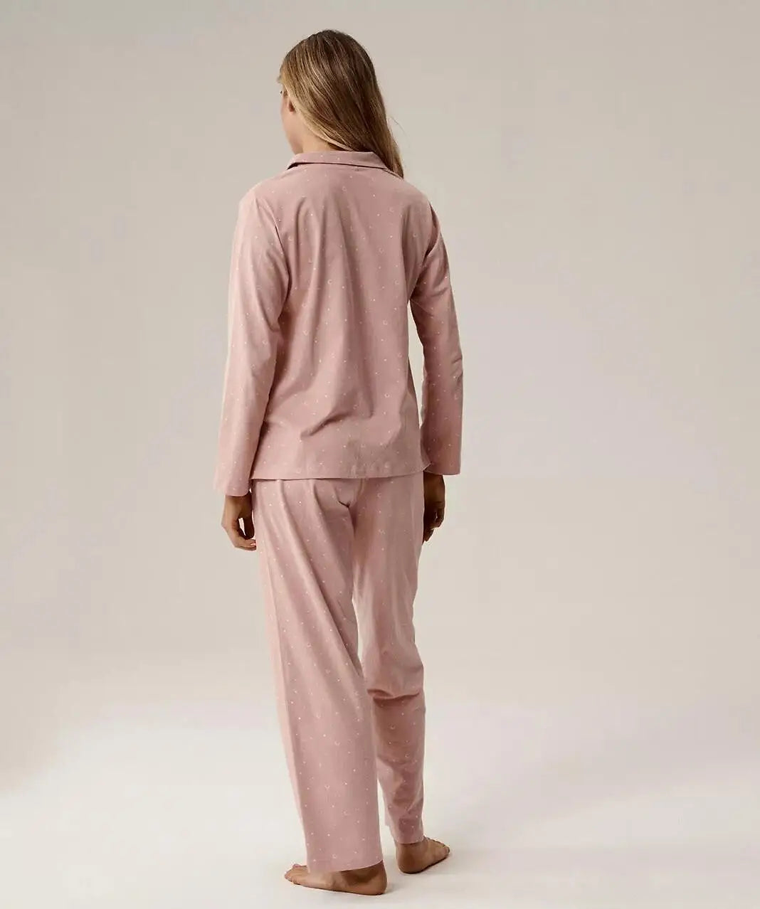 Pigiama da donna in puro cotone aperto con bottoni - nlp-503