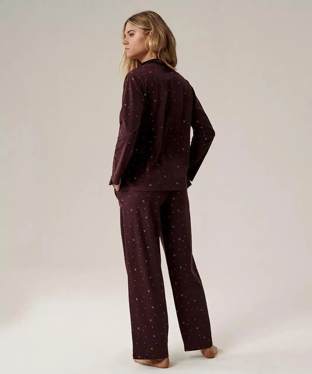 Pigiama da donna in puro cotone aperto con bottoni - nlp-503