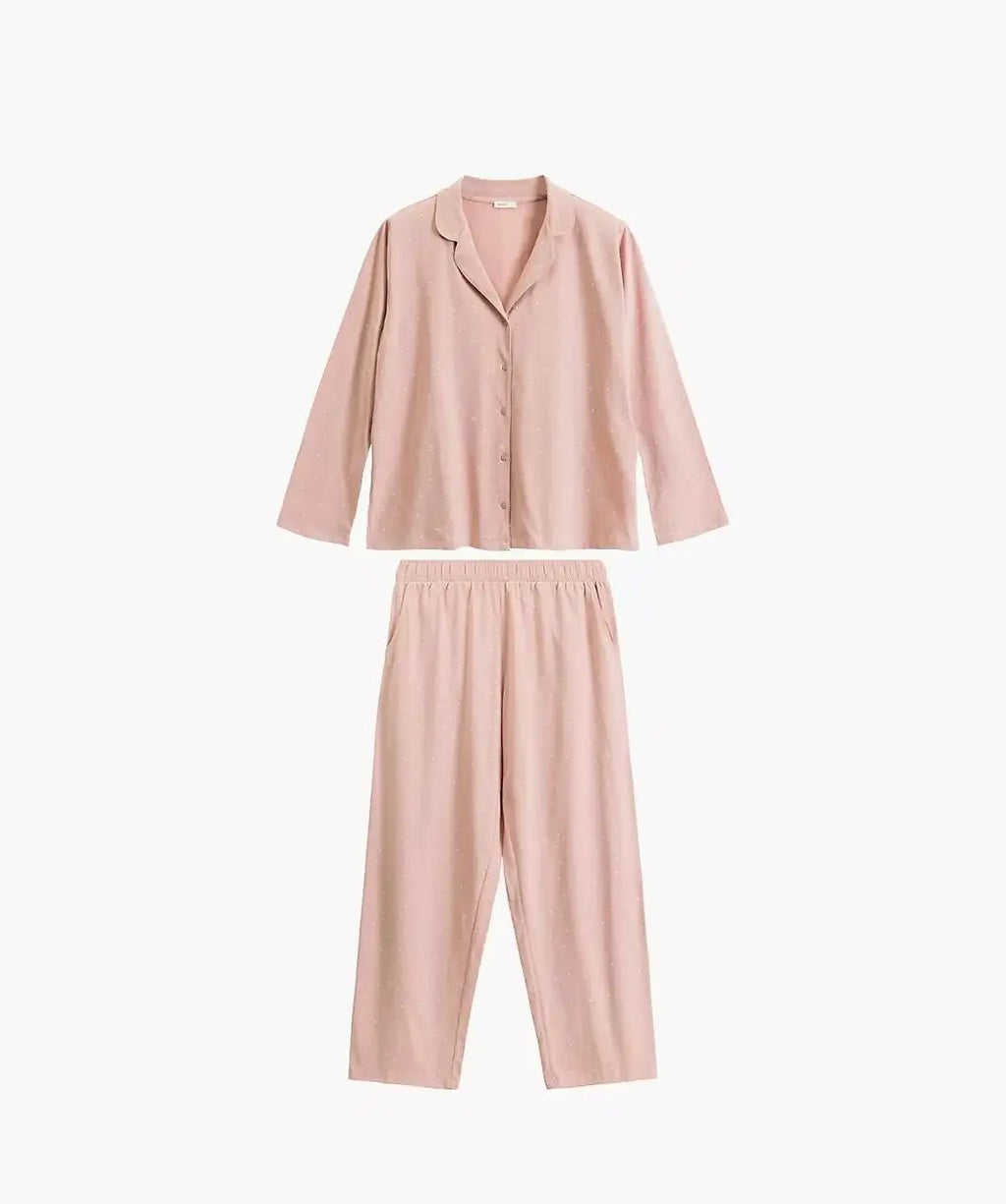 Pigiama da donna in puro cotone aperto con bottoni - nlp-503