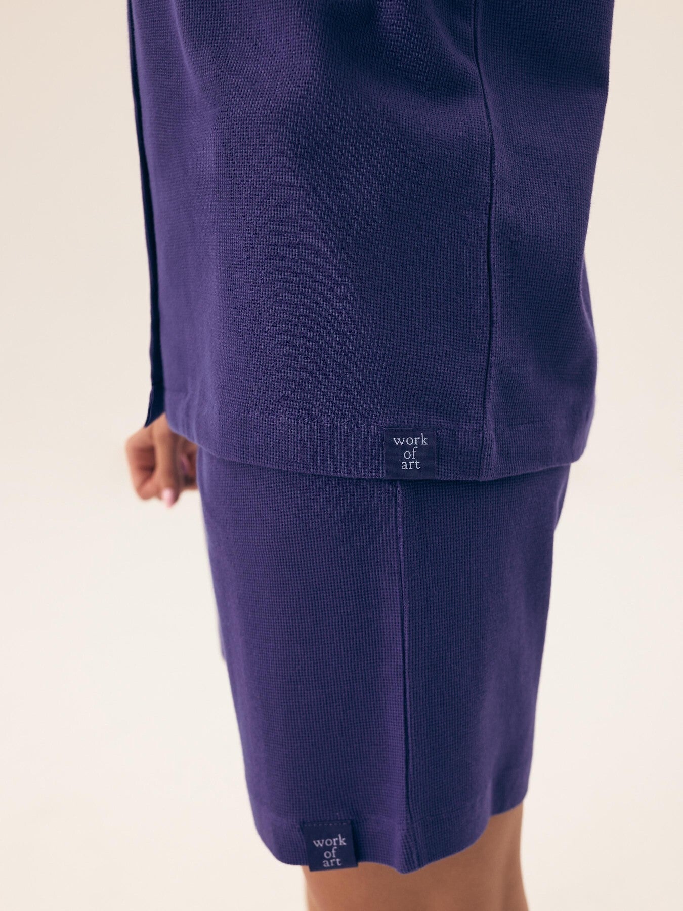 Pigiama da donna in puro cotone dalla texture a nido d’ape