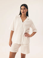 Pigiama da donna in puro cotone dalla texture a nido d’ape