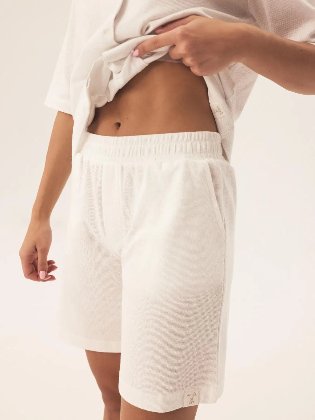 Pigiama da donna in puro cotone dalla texture a nido d’ape