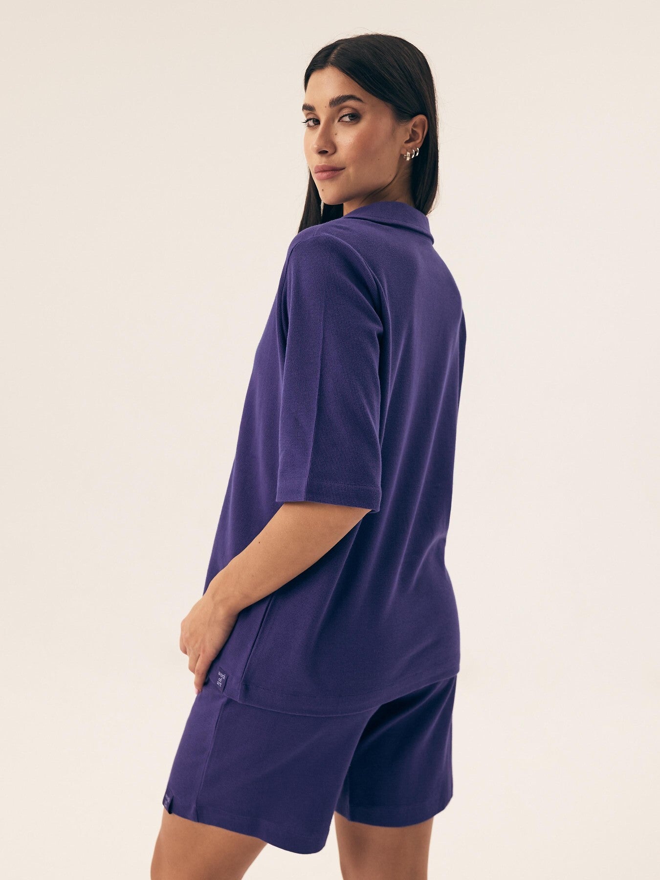 Pigiama da donna in puro cotone dalla texture a nido d’ape