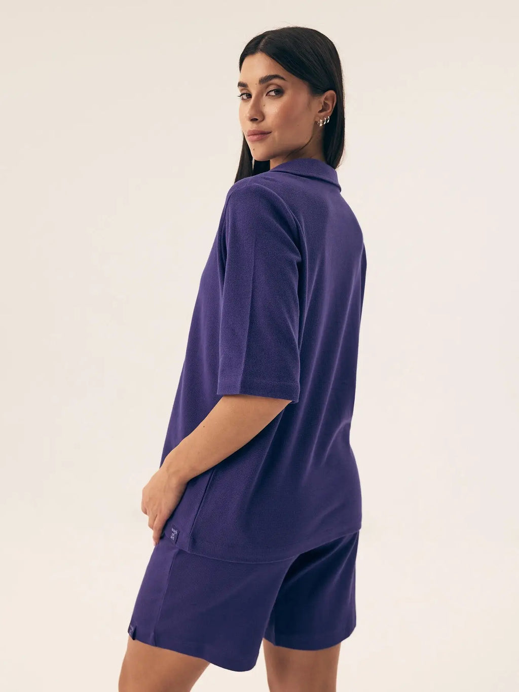 Pigiama da donna in puro cotone dalla texture a nido d’ape