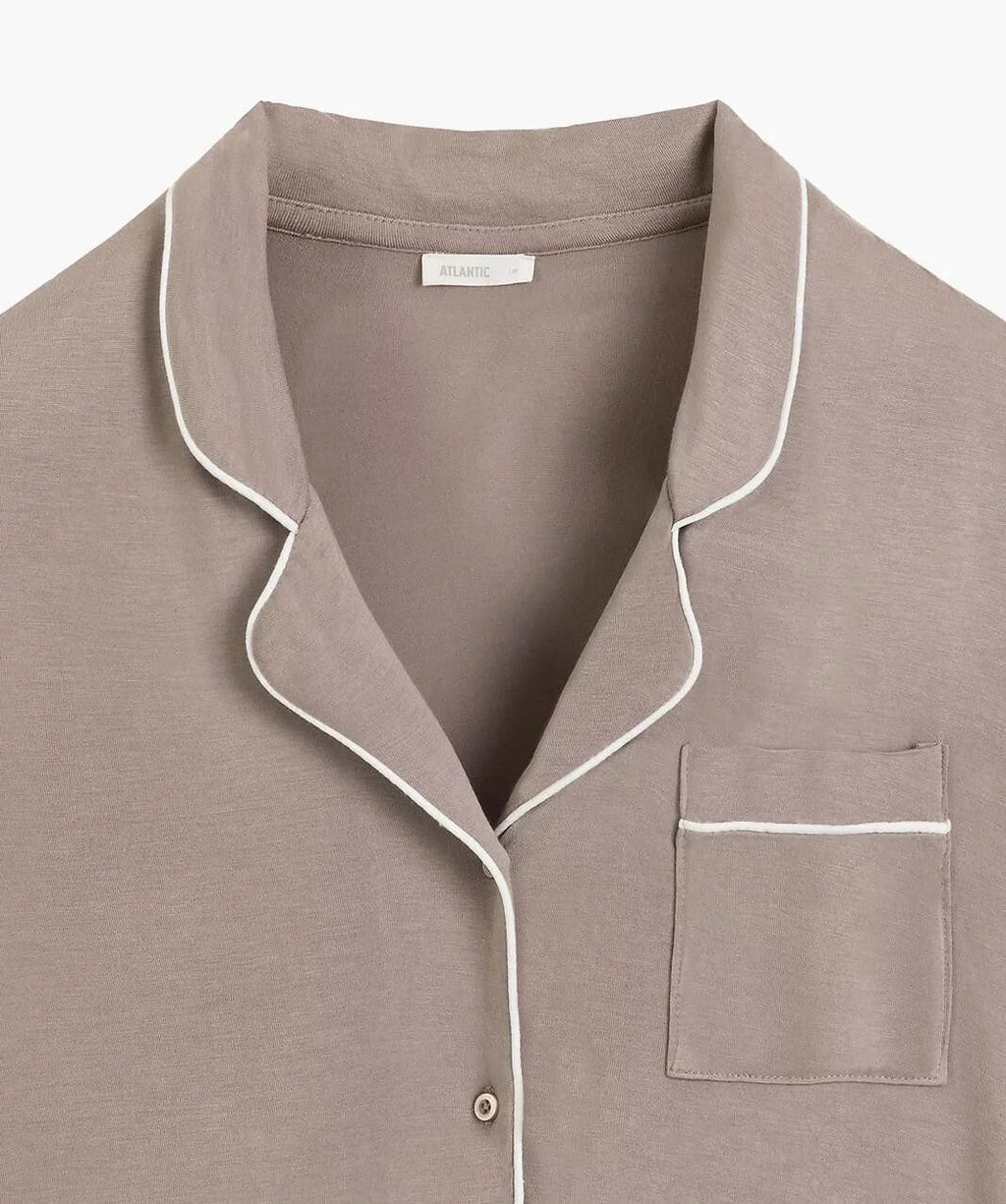 Pigiama da donna stile camicia in morbido modal (nlp-496)