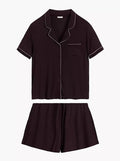 Pigiama da donna stile camicia in morbido modal (nlp-496)