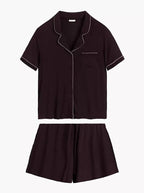 Pigiama da donna stile camicia in morbido modal (nlp-496)