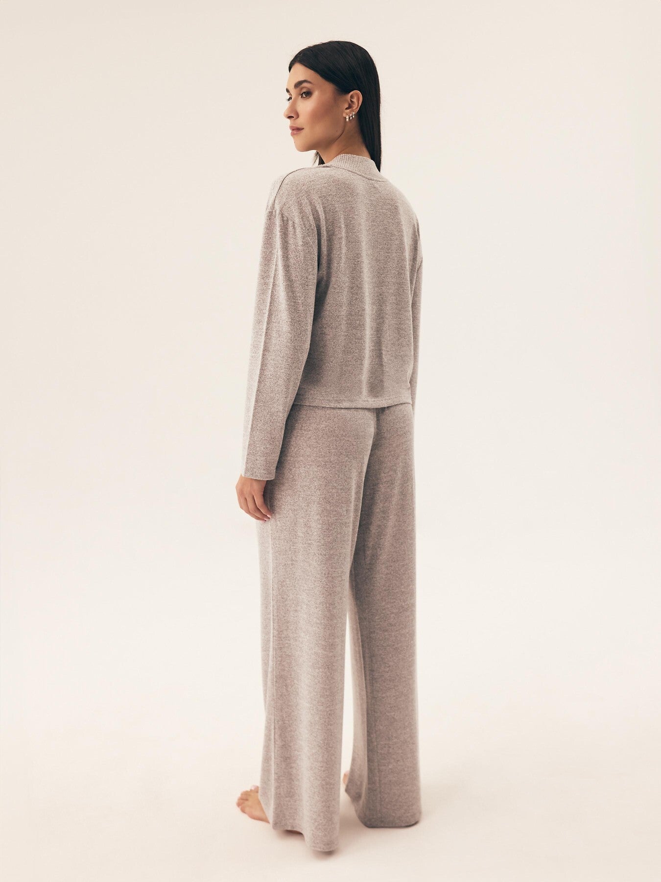 Pigiama da donna in tessuto mélange - fudge