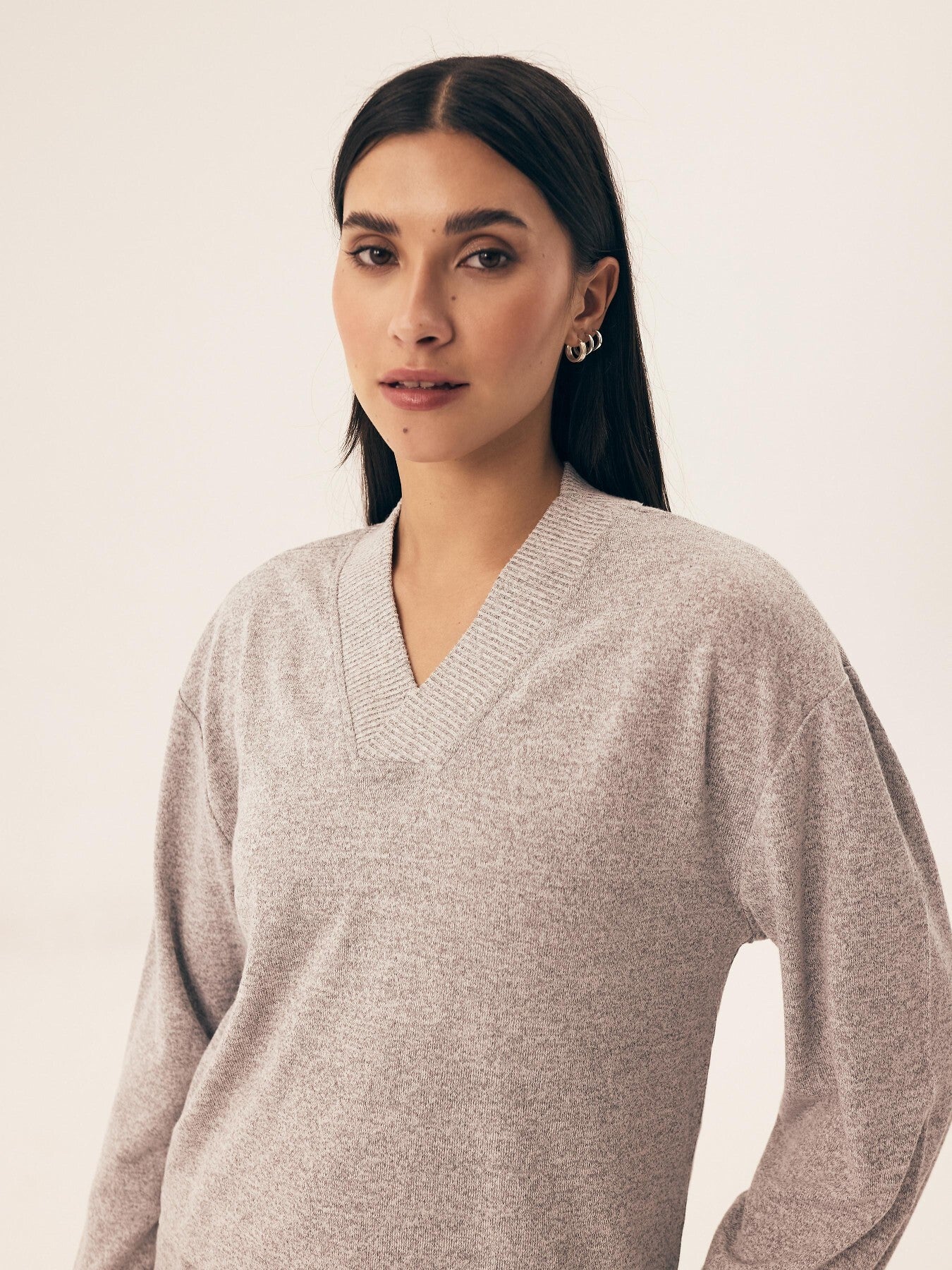 Pigiama da donna in tessuto mélange - fudge