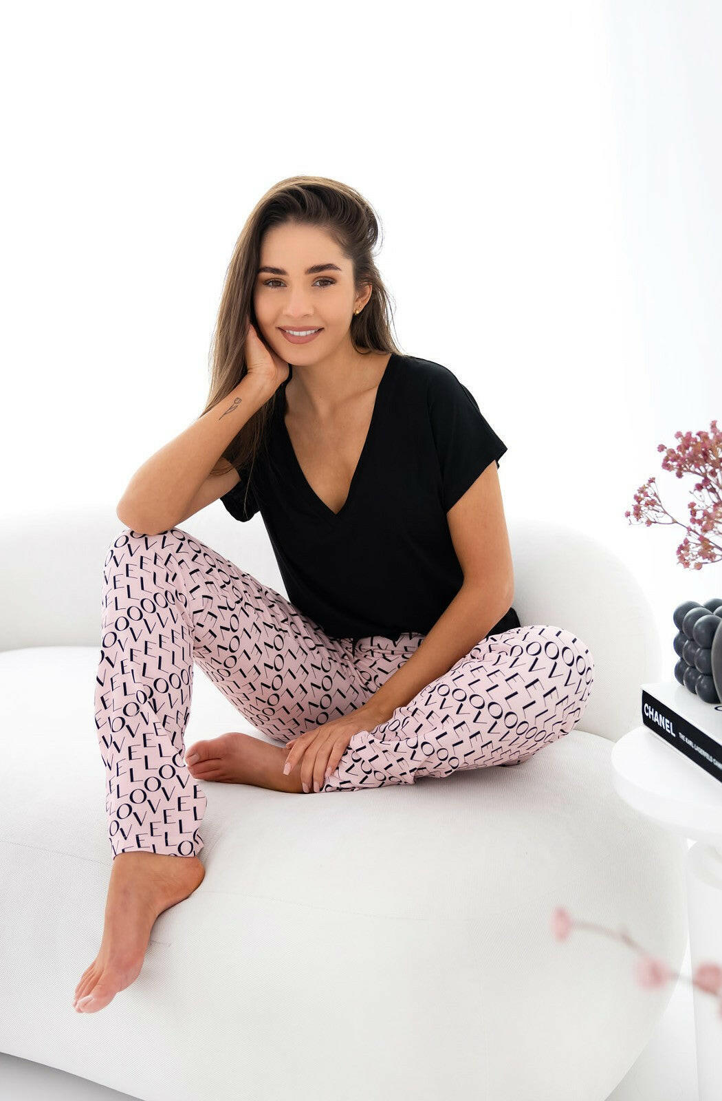 Pigiama da donna in viscosa - ambar - love