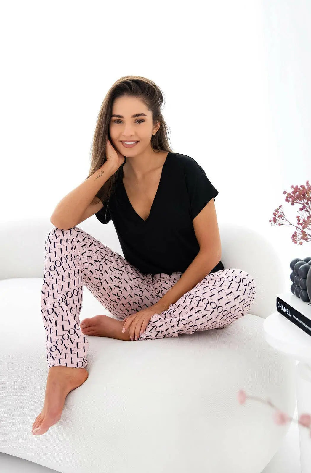 Pigiama da donna in viscosa - ambar - love