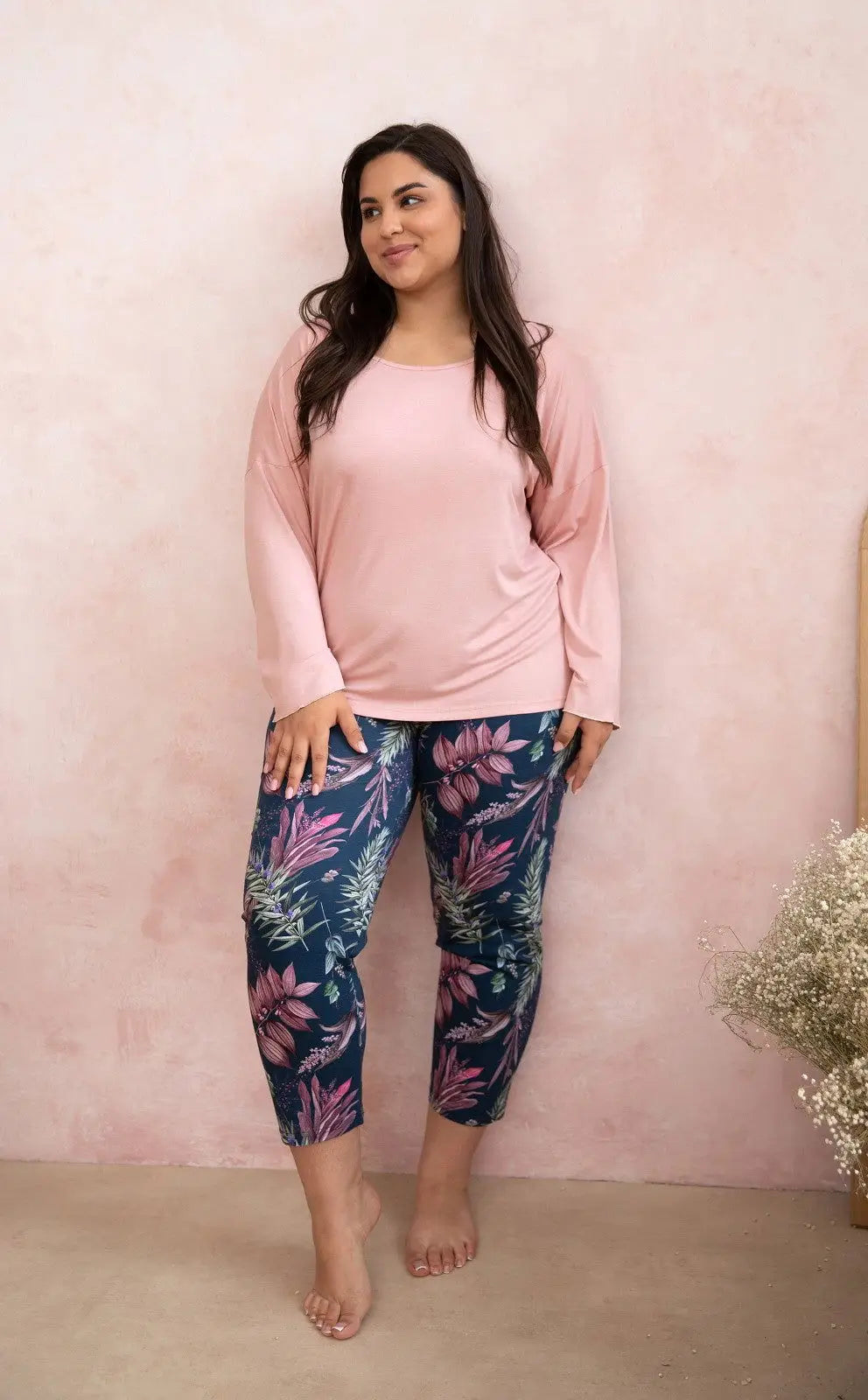 Pigiama da donna in viscosa e cotone - vivian - plus sizes