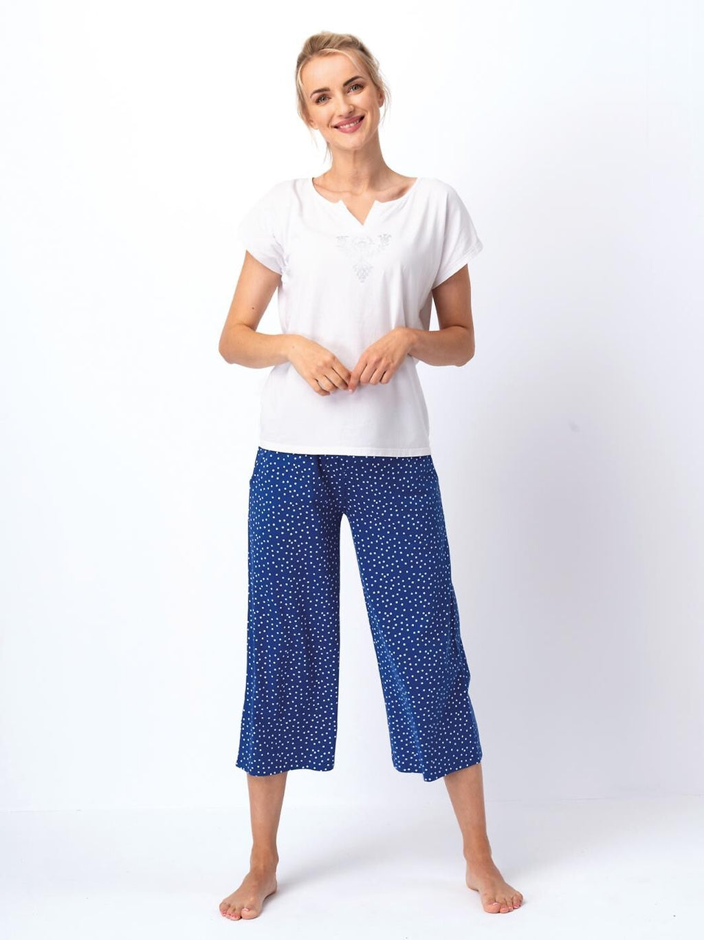 Pigiama estivo da donna in cotone elasticizzato - lns 623