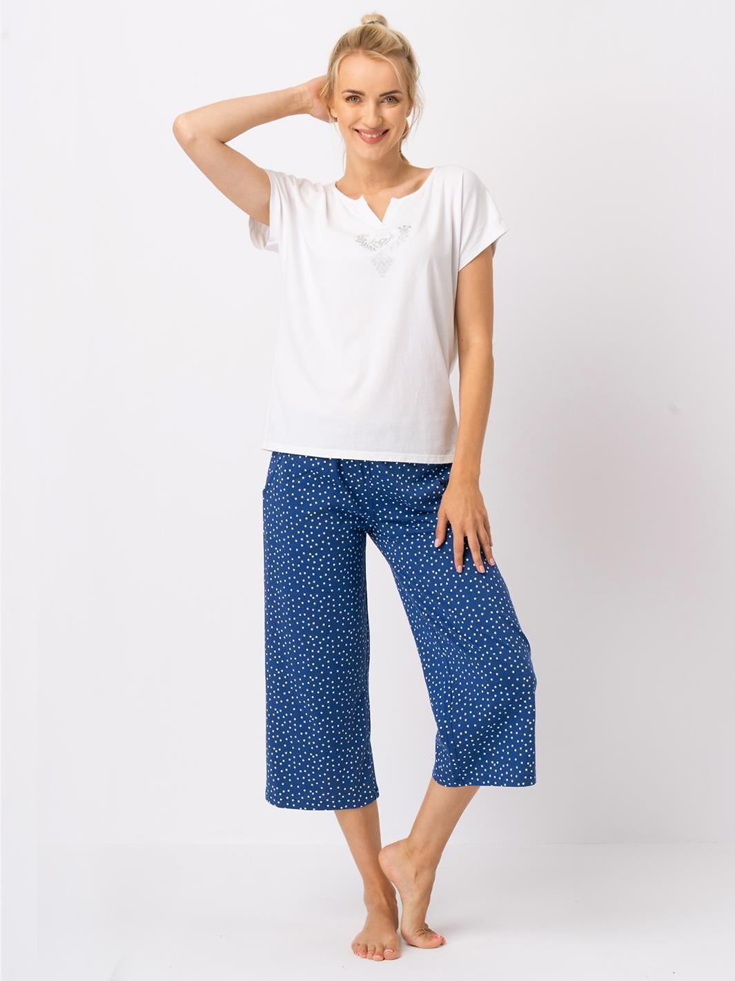 Pigiama estivo da donna in cotone elasticizzato | lns 623