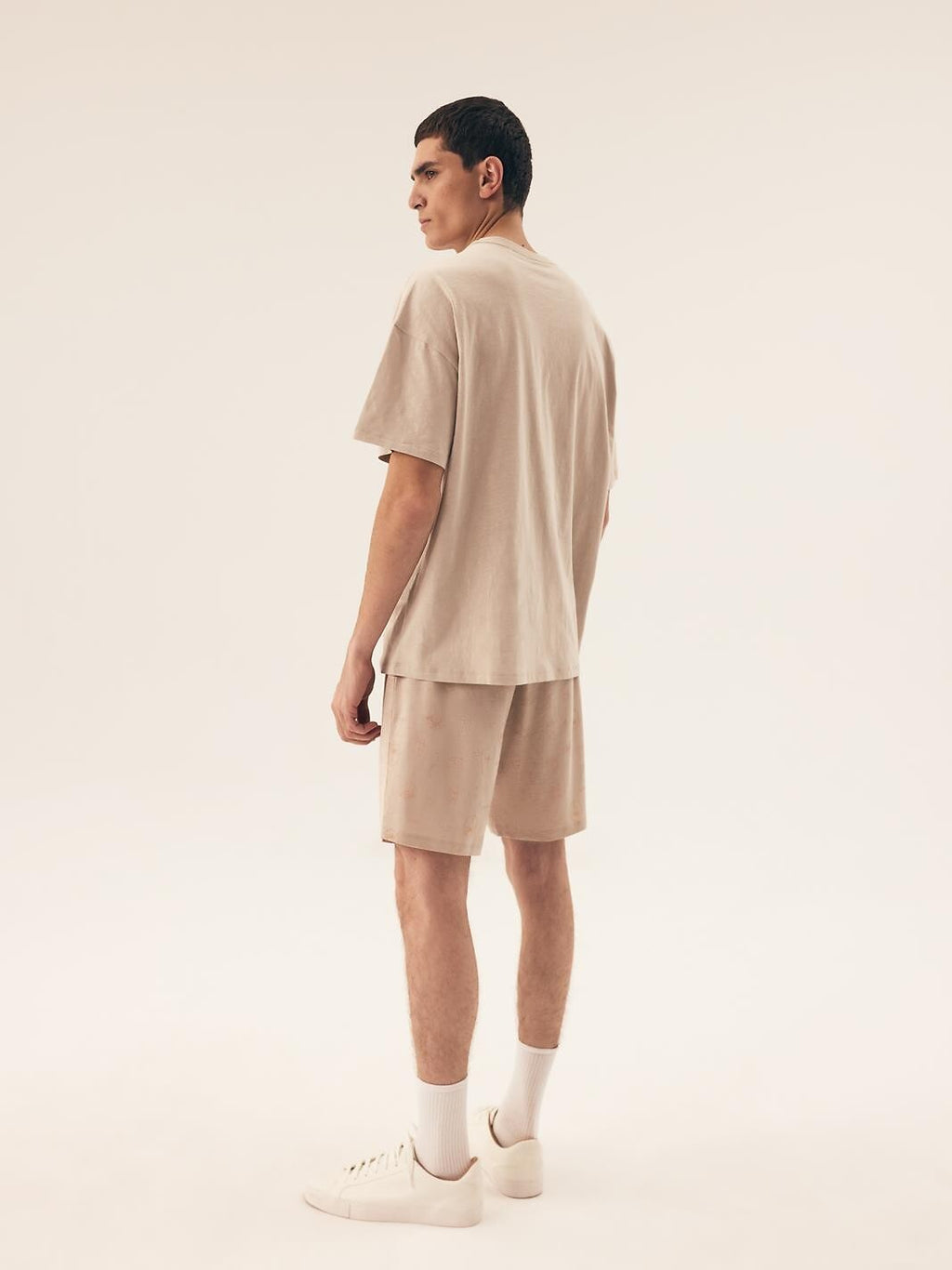 Pigiama estivo da uomo in cotone 100% - core - sand