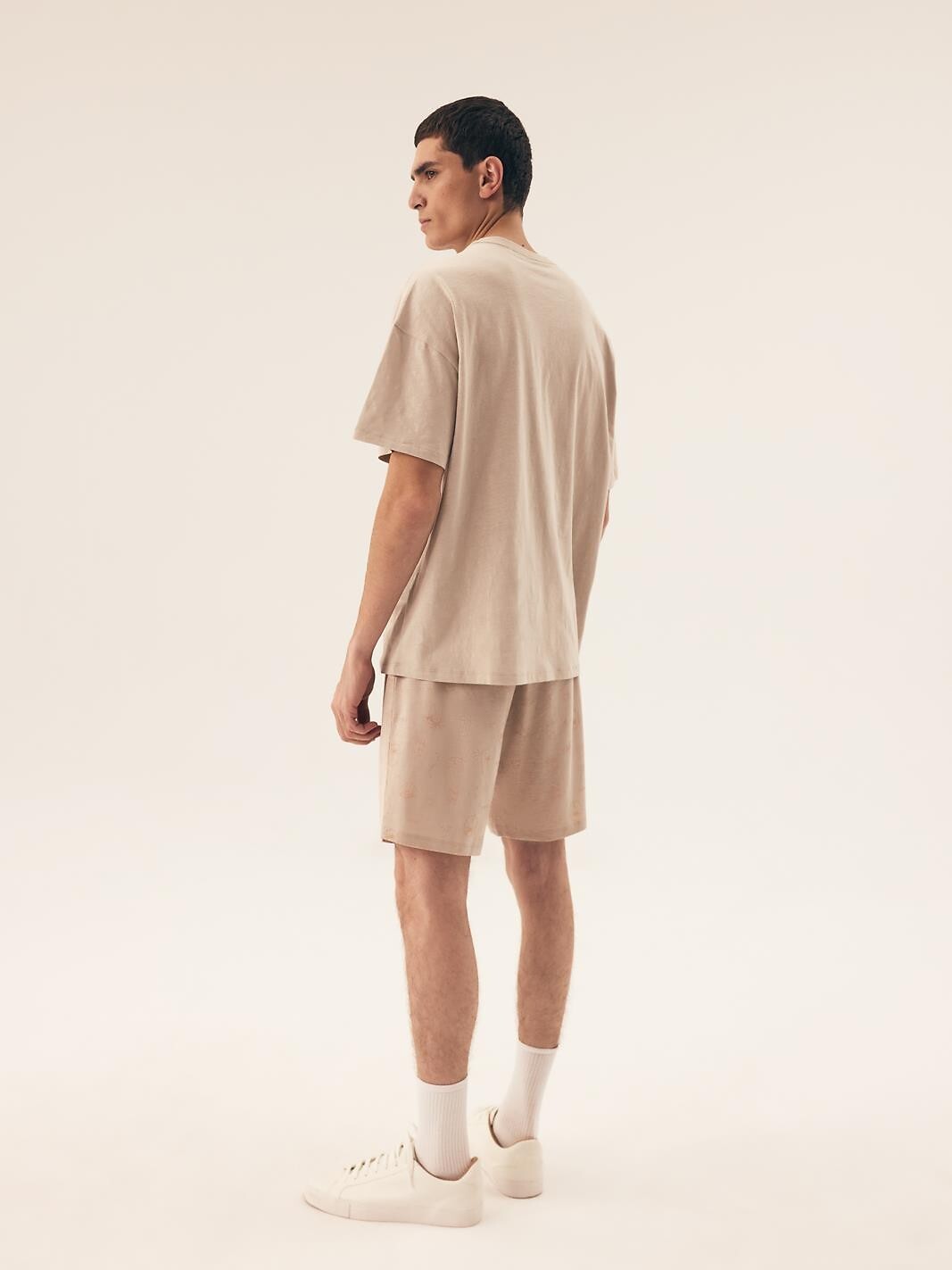 Pigiama estivo da uomo in cotone 100% - core - sand