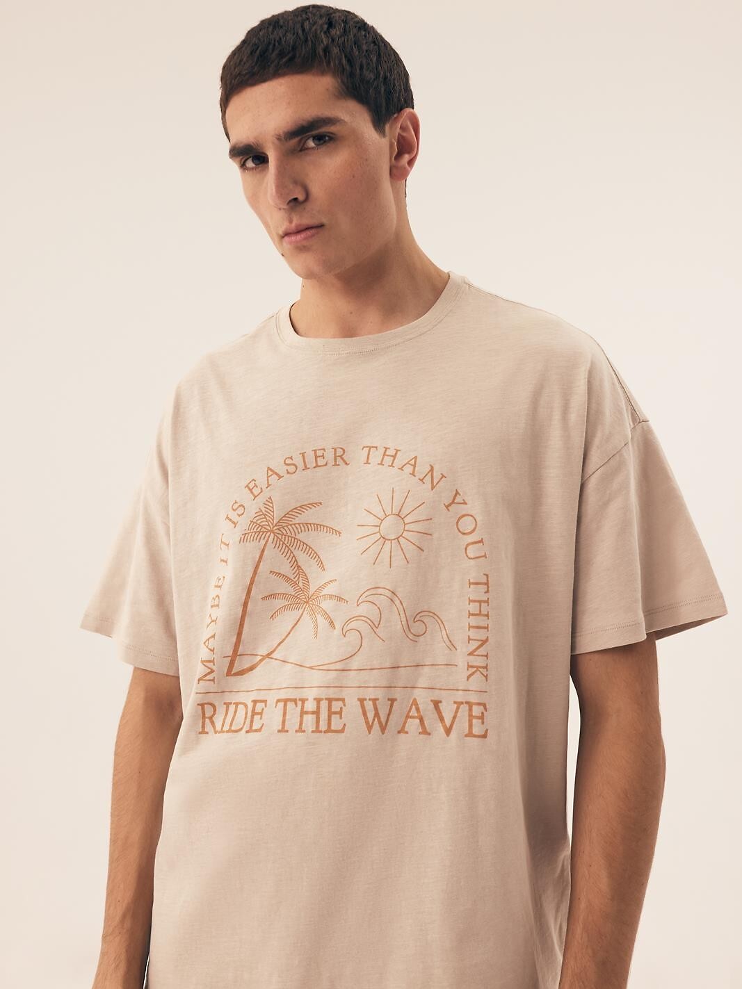 Pigiama estivo da uomo in cotone 100% - core - sand