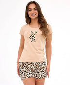 Pigiama estivo da donna in 100% cotone - bunnies - coco