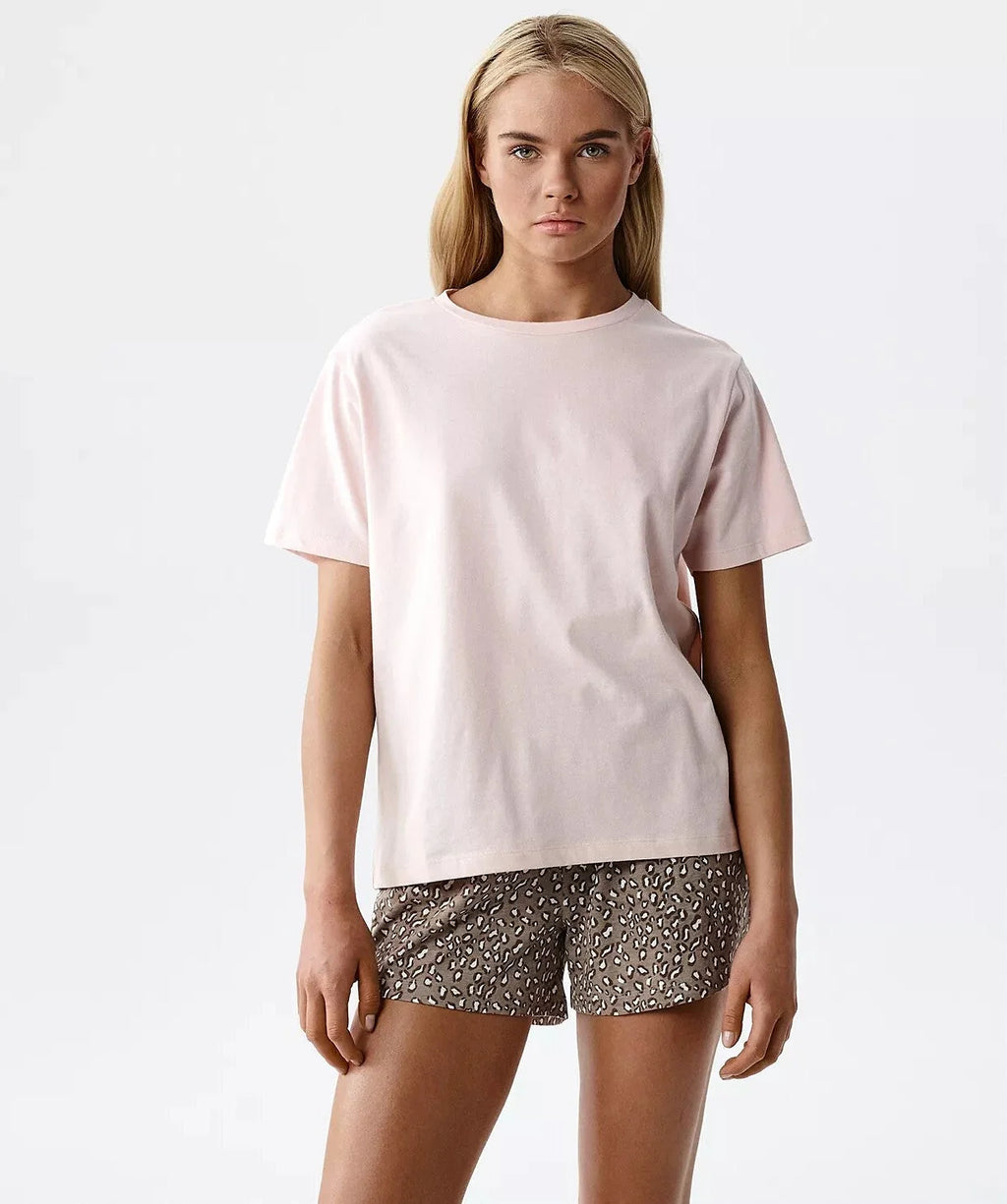 Pigiama estivo da donna in cotone effetto pesca (nmp-507)