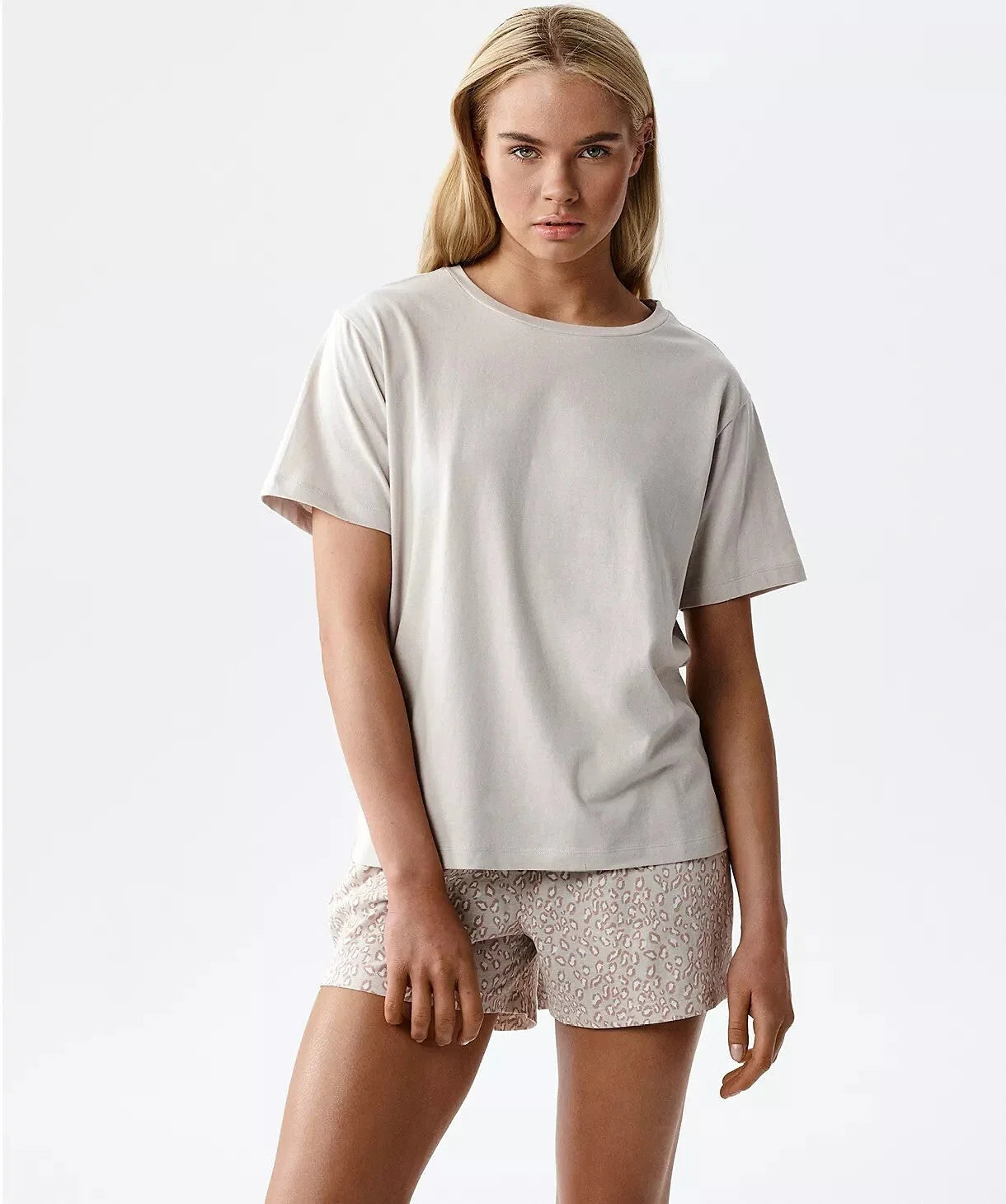 Pigiama estivo da donna in cotone effetto pesca (nmp-507)