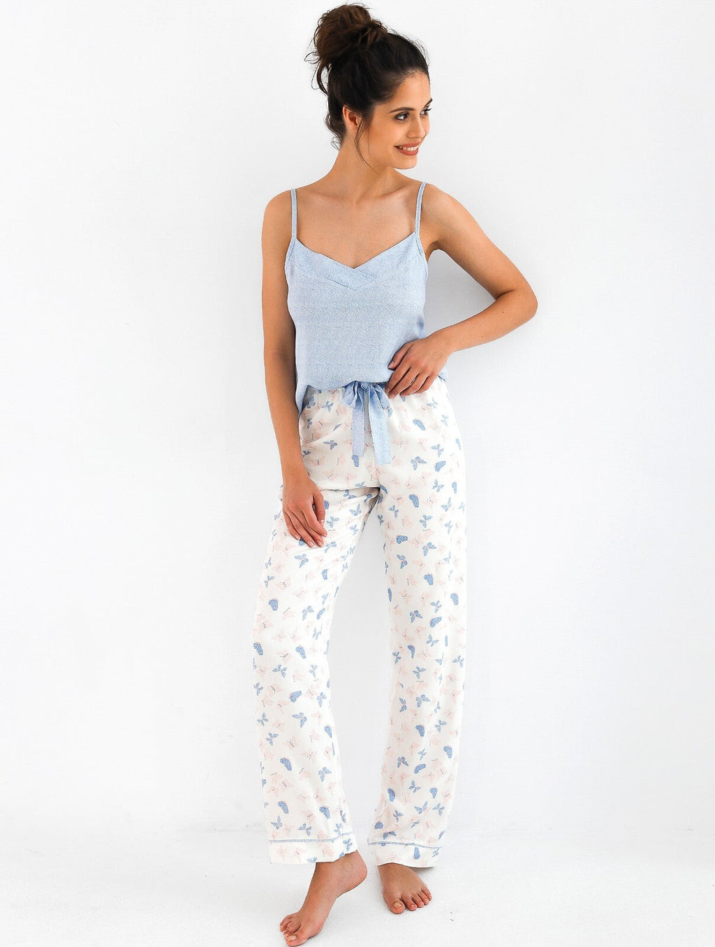 Pigiama estivo da donna in cotone e viscosa - butterfly