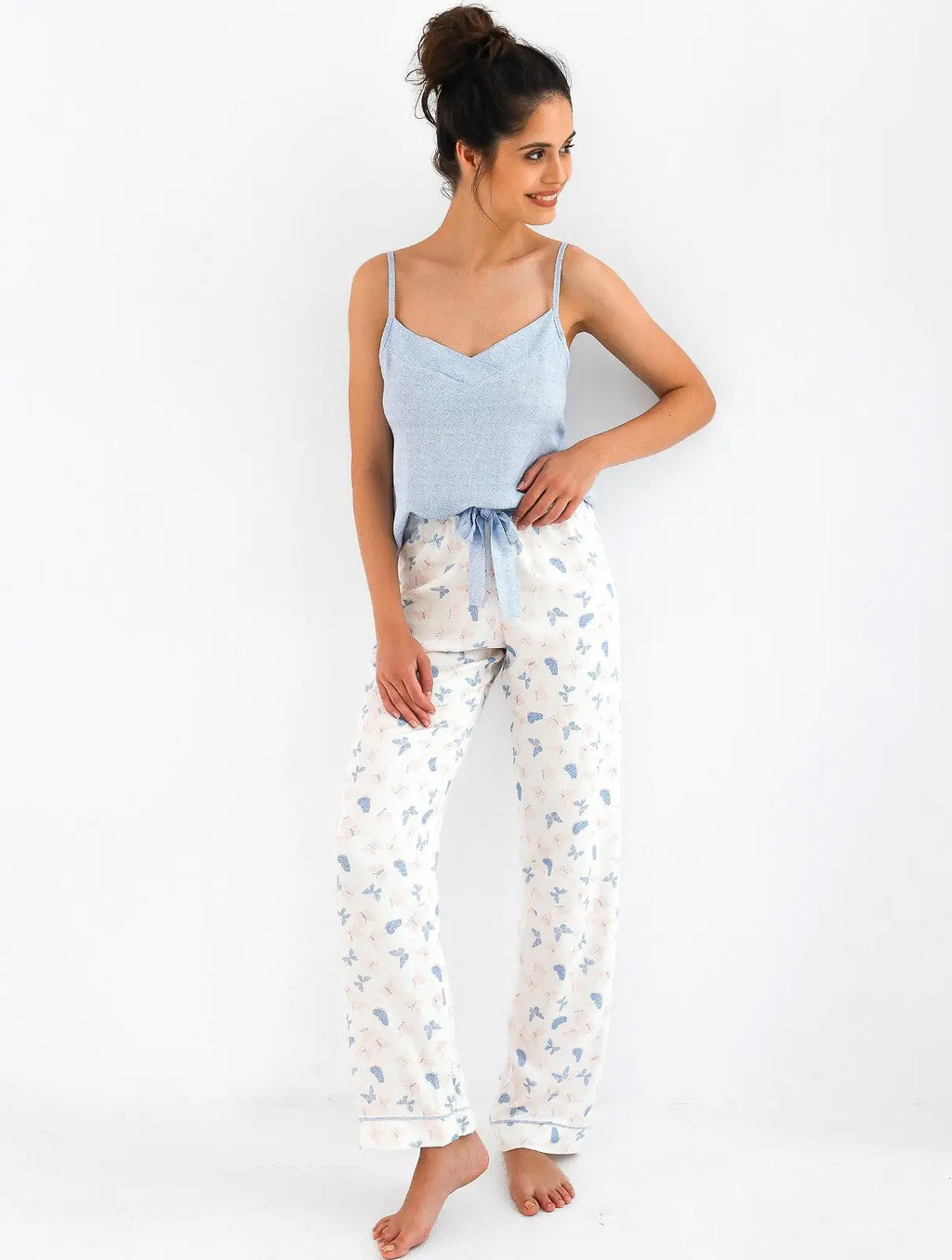 Pigiama estivo da donna in cotone e viscosa - butterfly