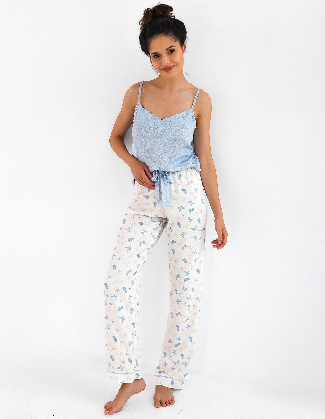 Pigiama estivo da donna in cotone e viscosa - butterfly