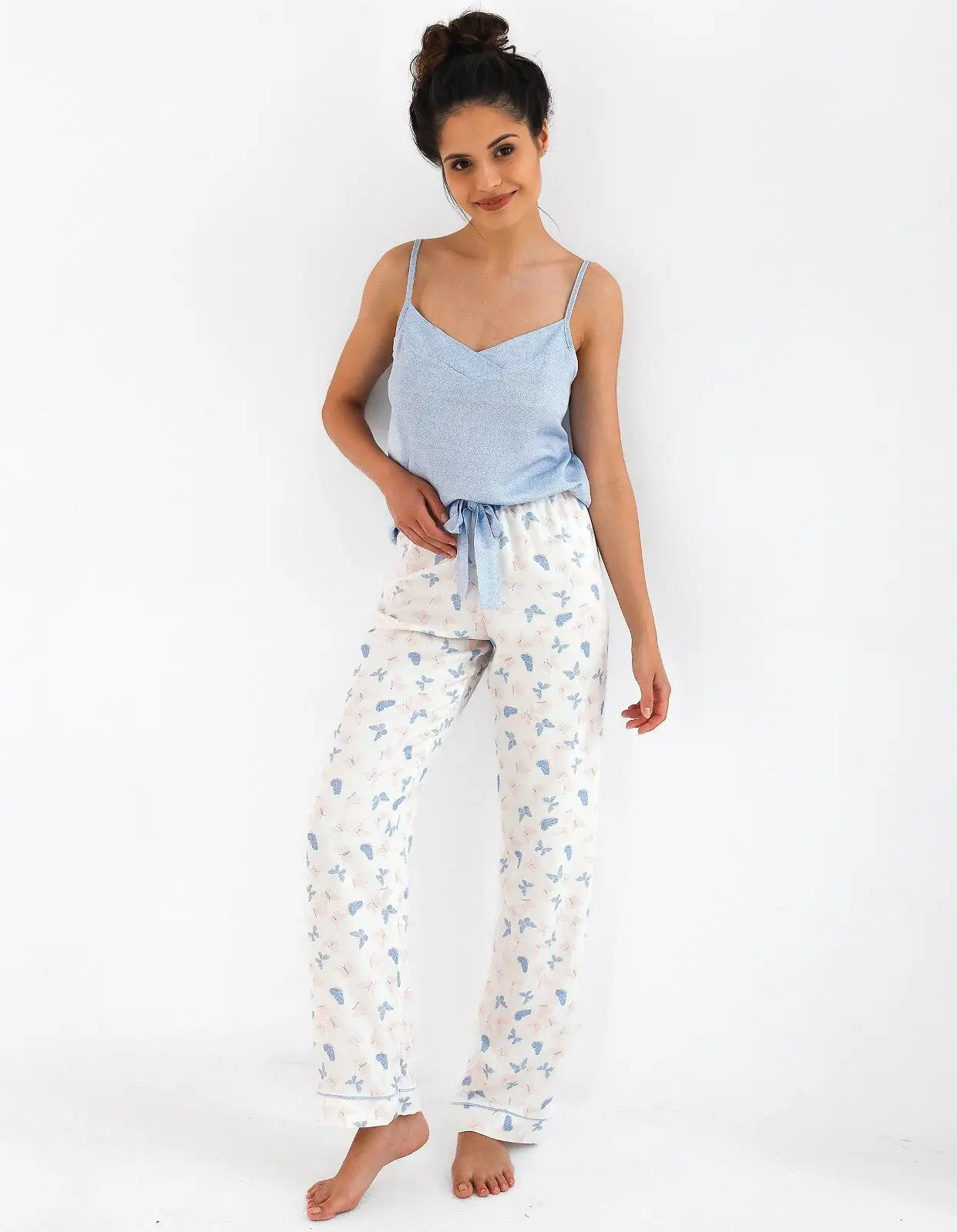 Pigiama estivo da donna in cotone e viscosa - butterfly