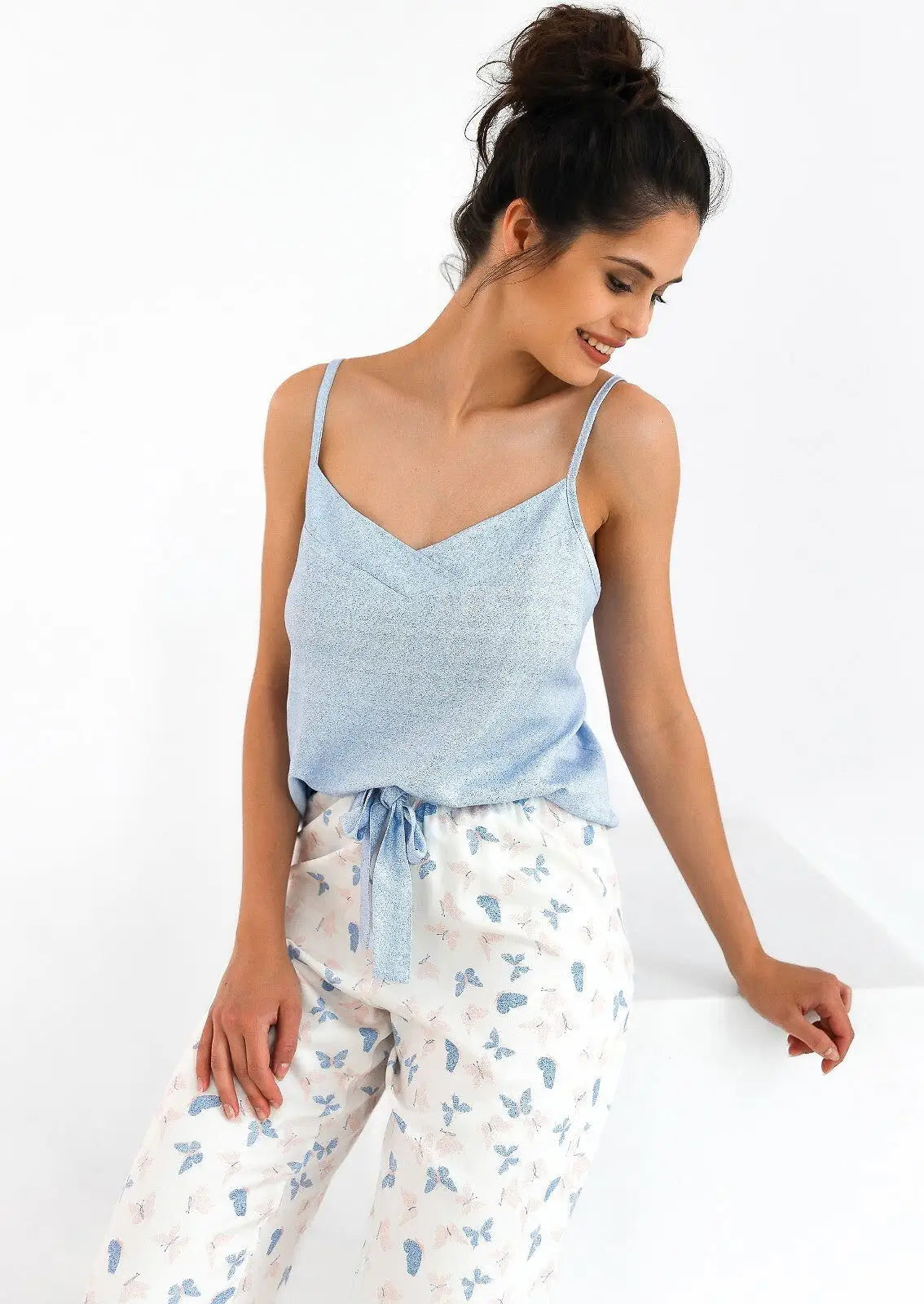 Pigiama estivo da donna in cotone e viscosa - butterfly