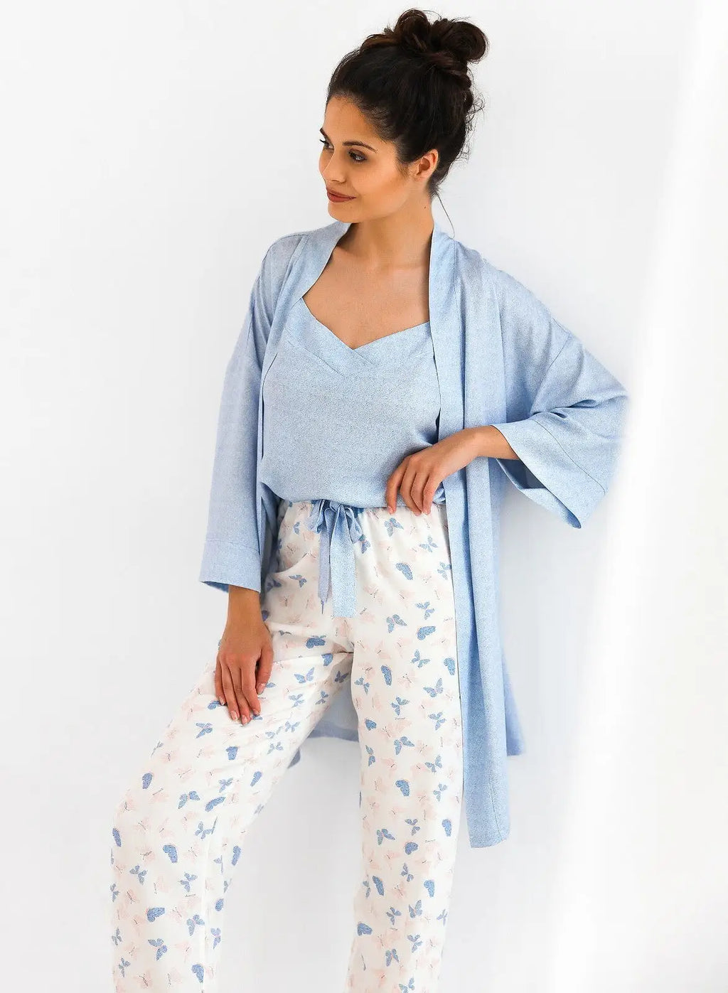 Pigiama estivo da donna in cotone e viscosa - butterfly