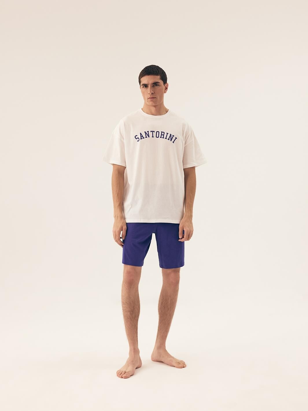 Pigiama estivo da uomo in puro cotone - santorini