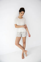 Pigiama estivo in viscosa con shorts fantasia (dahlia)