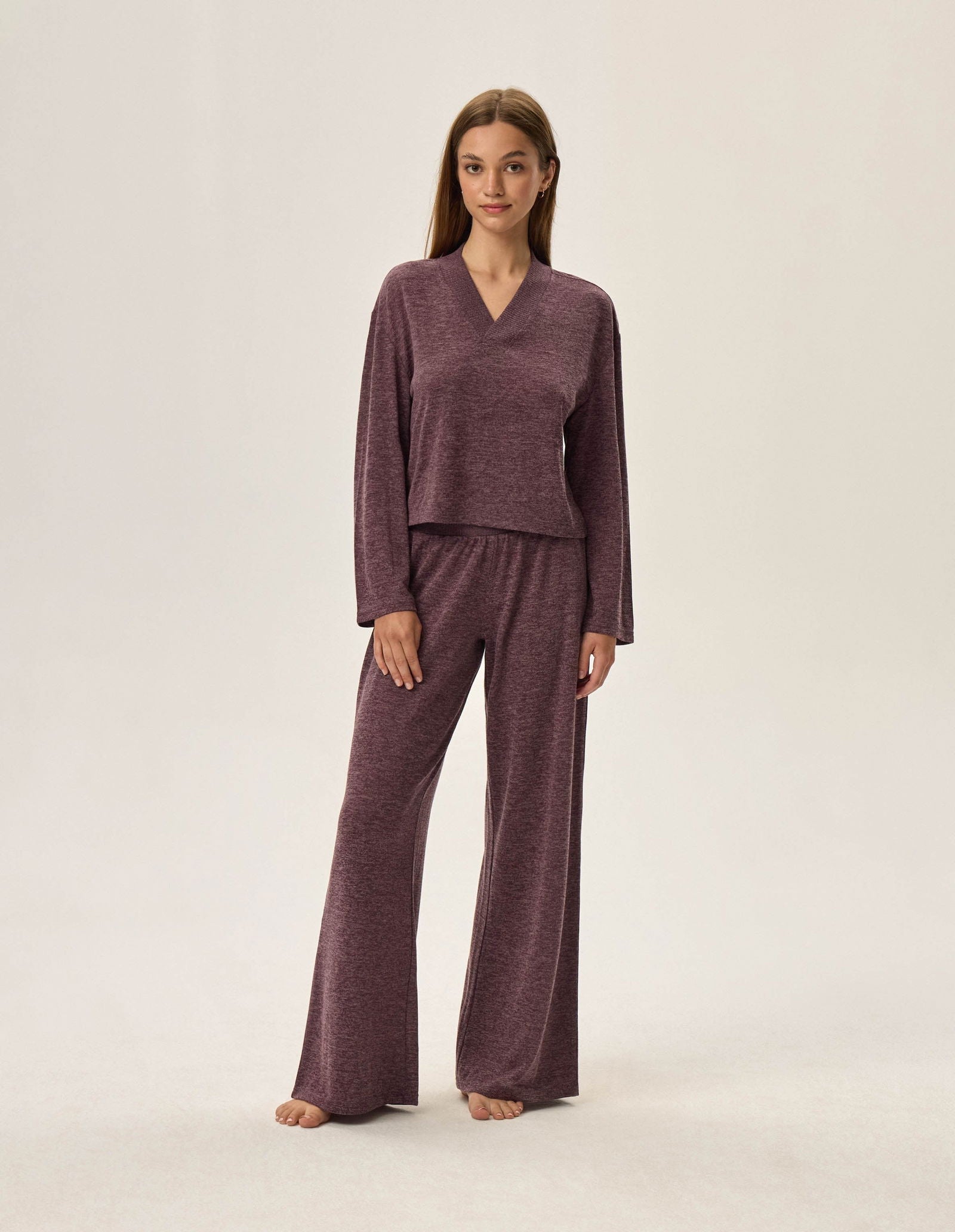 Pigiama homewear da donna in tessuto mélange - fudge
