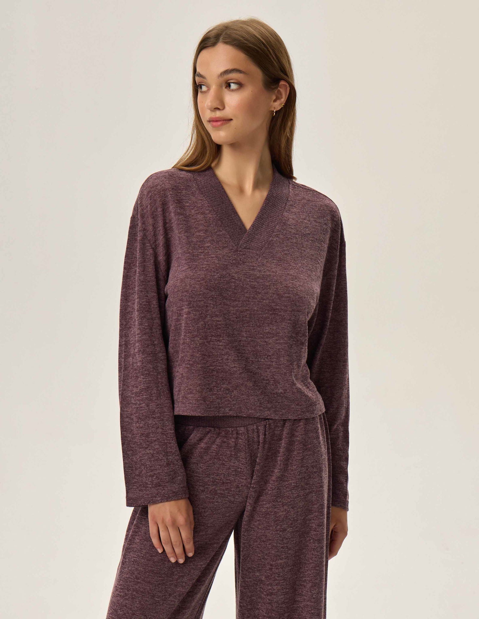 Pigiama homewear da donna in tessuto mélange - fudge