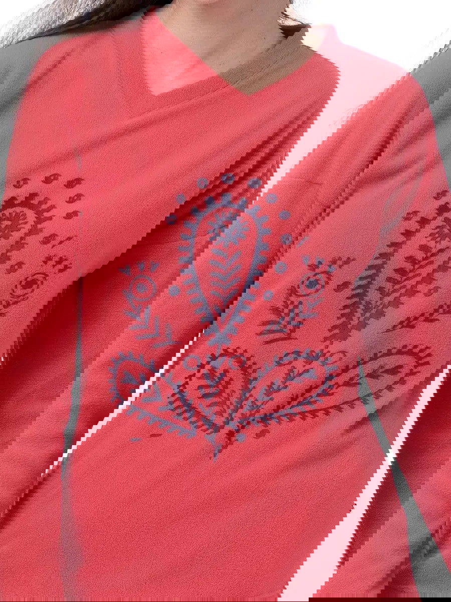 Pigiama / homewear da donna in pile - lhs 254 - col. Corallo