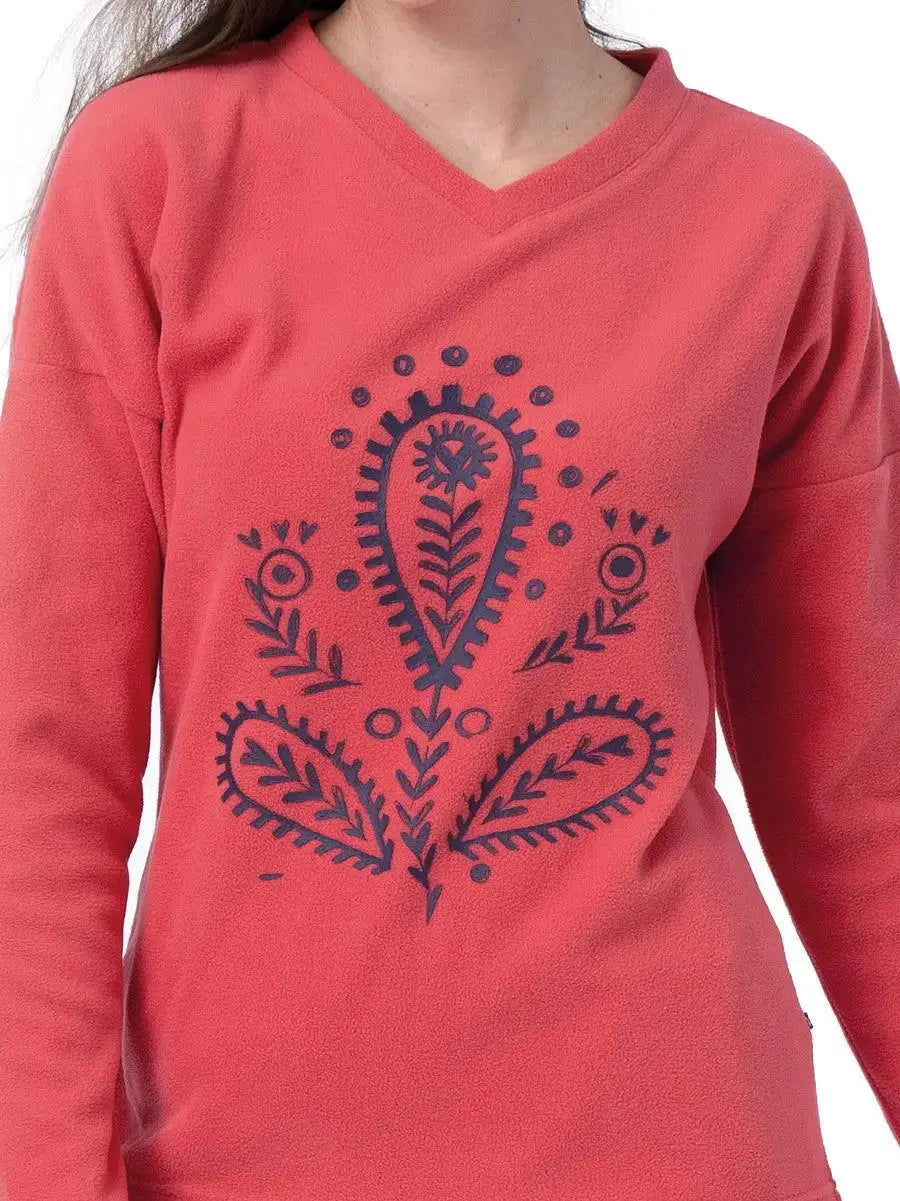 Pigiama / homewear da donna in pile - lhs 254 - col. Corallo