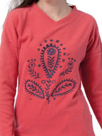Pigiama / homewear da donna in pile - lhs 254 - col. Corallo
