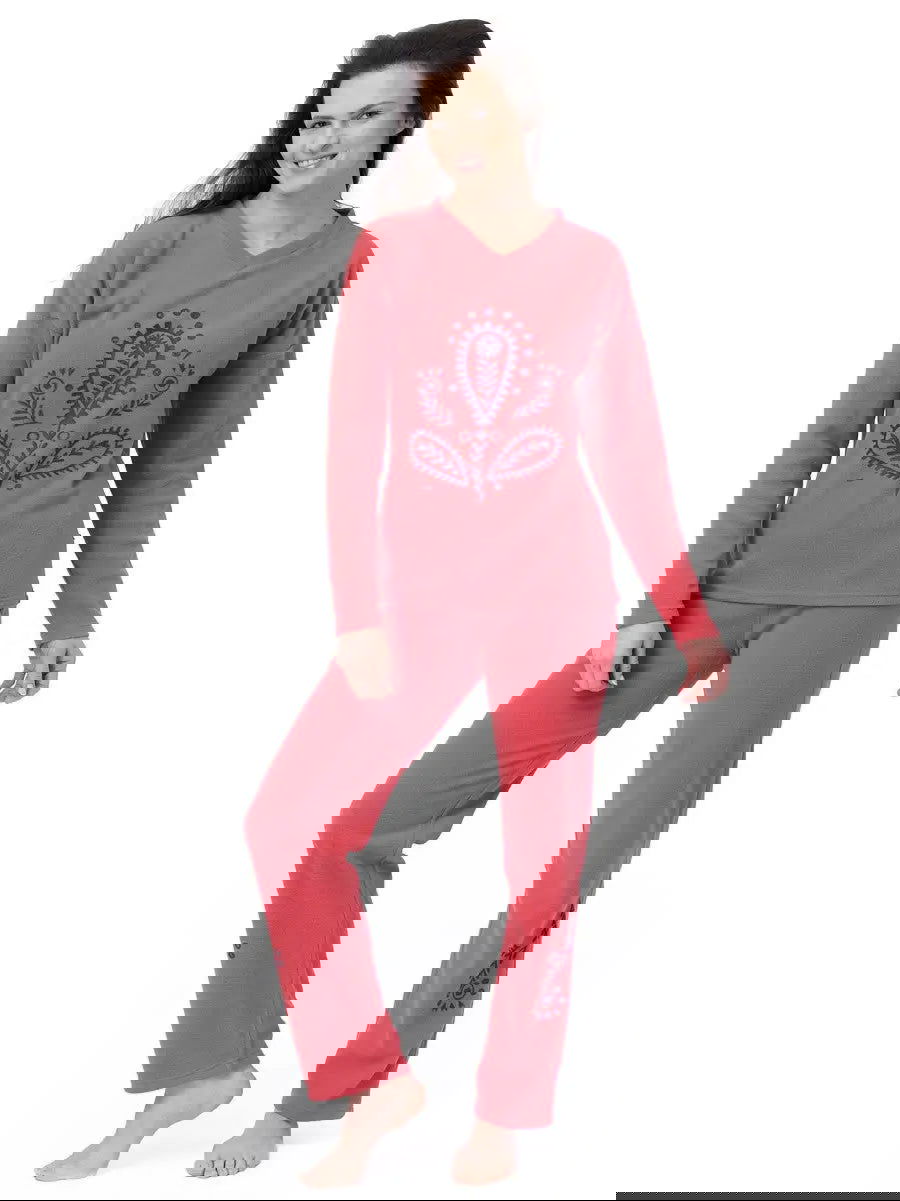 Pigiama / homewear da donna in pile - lhs 254 - col. Corallo