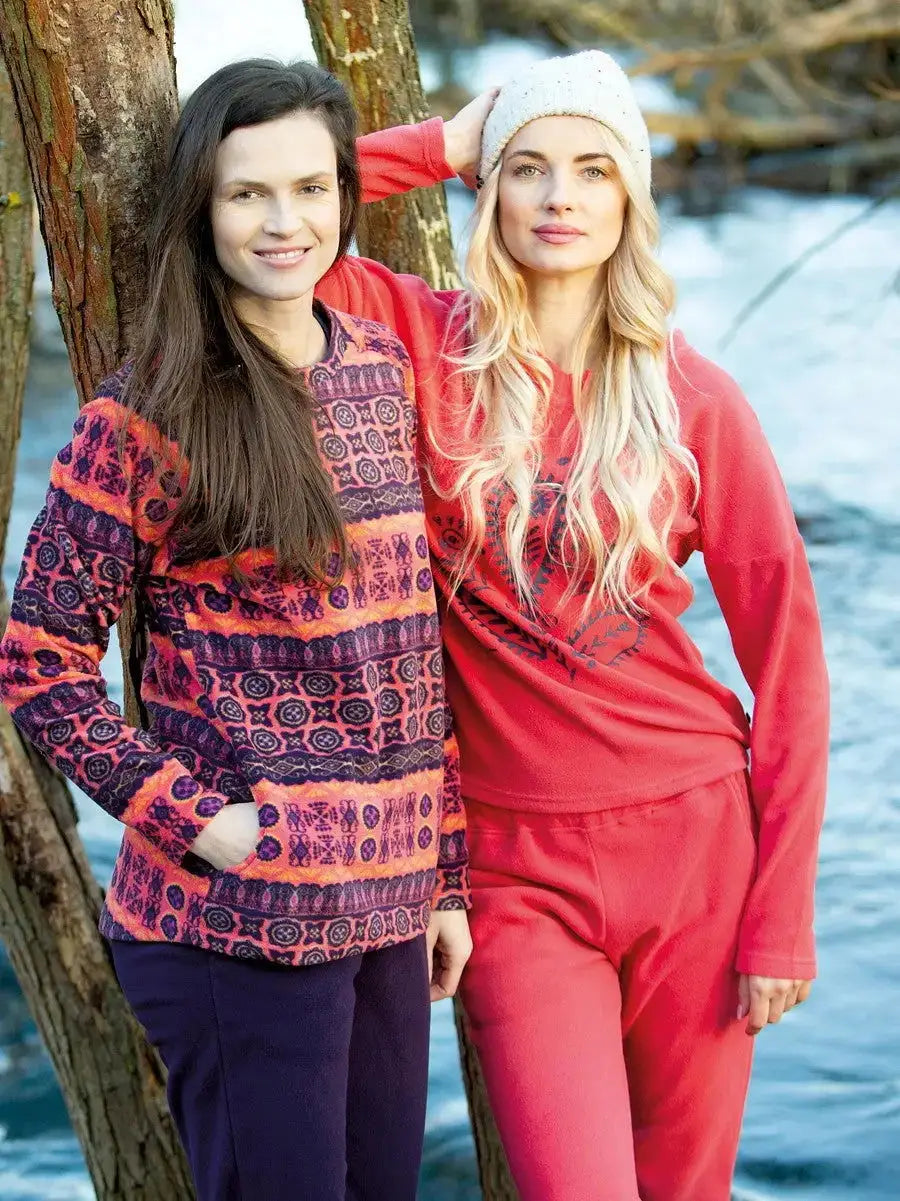 Pigiama / homewear da donna in pile - lhs 254 - col. Corallo