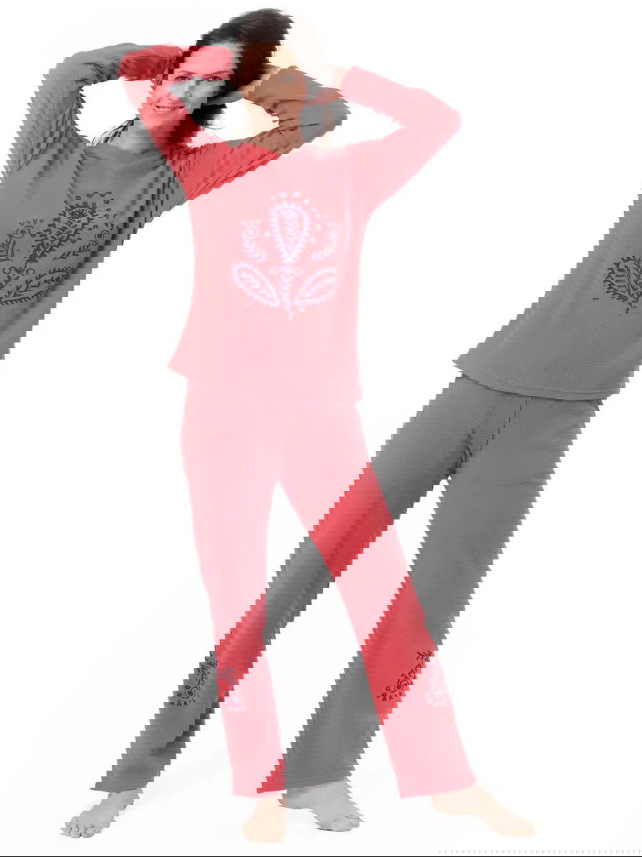 Pigiama / homewear da donna in pile - lhs 254 - col. Corallo